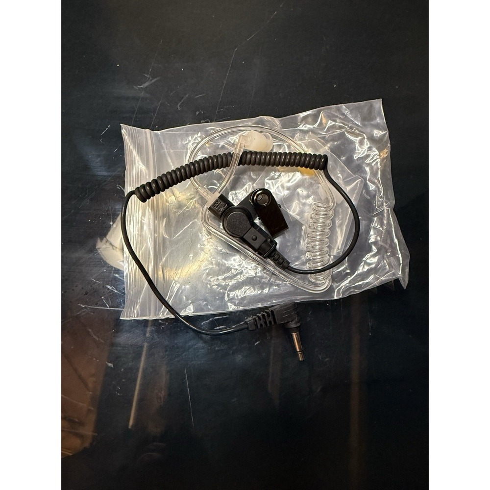 Acoustic Tube Earpiece with Mic &‎ PTT for Two-Way Radio – 1-Pin Plug